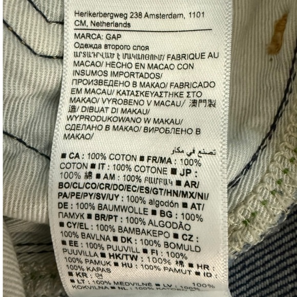 GAP Better Made Wide Leg Raw Hem Cropped High Rise Jeans Size 30 Dark Indigo - Picture 8 of 9